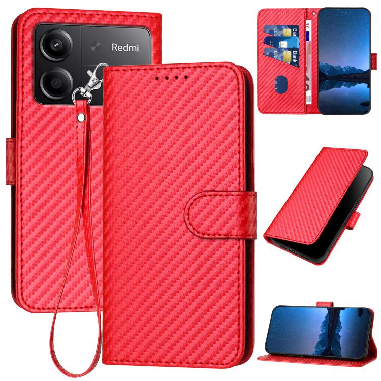 YX0070 Carbon Fiber Buckle Leather Phone Case with Lanyard, For Redmi K80 / Poco F7 Pro, For Redmi Note 14 4G 164.84mm, For Redmi Turbo 4 / Poco X7 Pro, For Redmi Note 14 Pro 4G, For Redmi Note 14 4G 163.25mm, For Redmi Note 14 5G                      ...