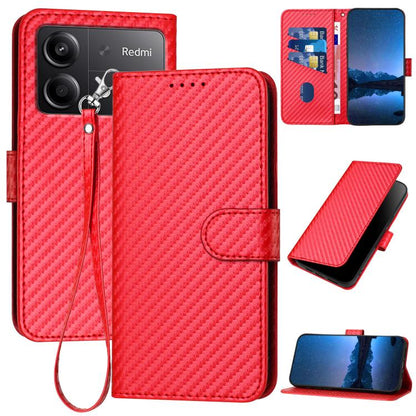 YX0070 Carbon Fiber Buckle Leather Phone Case with Lanyard, For Redmi K80 / Poco F7 Pro, For Redmi Note 14 4G 164.84mm, For Redmi Turbo 4 / Poco X7 Pro, For Redmi Note 14 Pro 4G, For Redmi Note 14 4G 163.25mm, For Redmi Note 14 5G                      ...