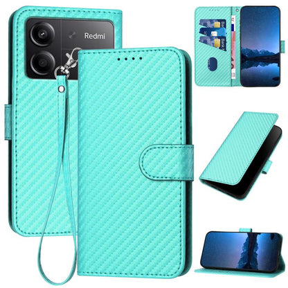 YX0070 Carbon Fiber Buckle Leather Phone Case with Lanyard, For Redmi K80 / Poco F7 Pro, For Redmi Note 14 4G 164.84mm, For Redmi Turbo 4 / Poco X7 Pro, For Redmi Note 14 Pro 4G, For Redmi Note 14 4G 163.25mm, For Redmi Note 14 5G                      ...