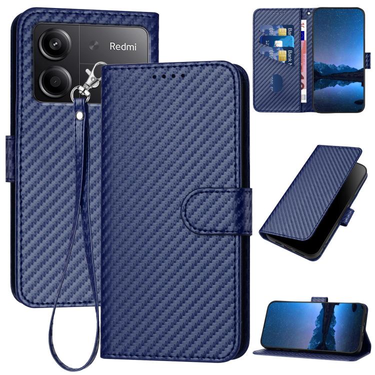 YX0070 Carbon Fiber Buckle Leather Phone Case with Lanyard, For Redmi K80 / Poco F7 Pro, For Redmi Note 14 4G 164.84mm, For Redmi Turbo 4 / Poco X7 Pro, For Redmi Note 14 Pro 4G, For Redmi Note 14 4G 163.25mm, For Redmi Note 14 5G                      ...