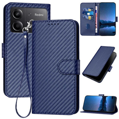 YX0070 Carbon Fiber Buckle Leather Phone Case with Lanyard, For Redmi K80 / Poco F7 Pro, For Redmi Note 14 4G 164.84mm, For Redmi Turbo 4 / Poco X7 Pro, For Redmi Note 14 Pro 4G, For Redmi Note 14 4G 163.25mm, For Redmi Note 14 5G                      ...