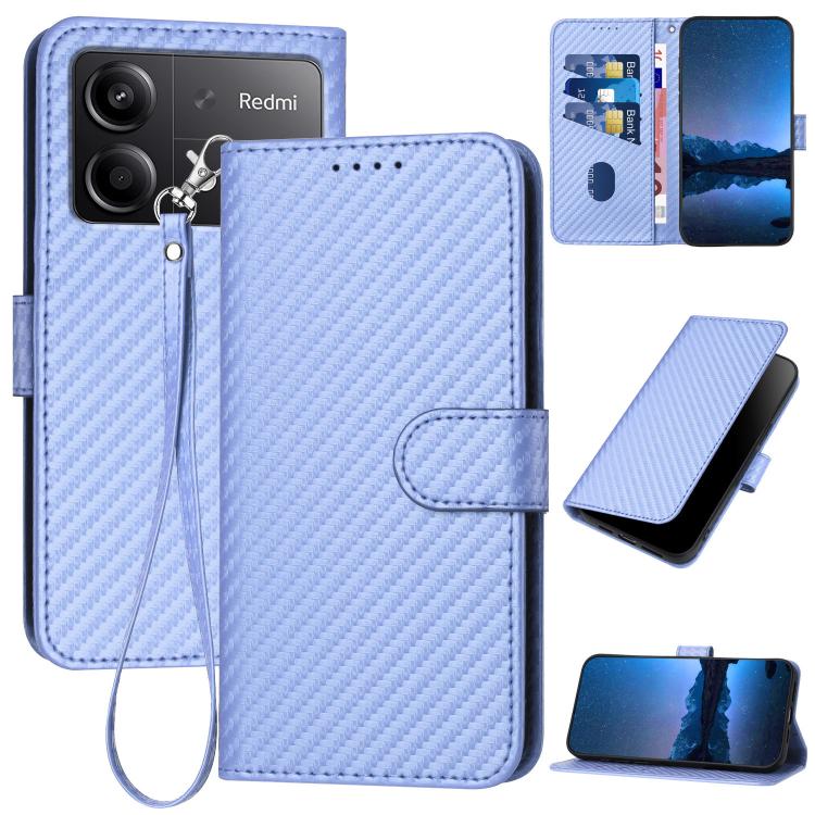 YX0070 Carbon Fiber Buckle Leather Phone Case with Lanyard, For Redmi K80 / Poco F7 Pro, For Redmi Note 14 4G 164.84mm, For Redmi Turbo 4 / Poco X7 Pro, For Redmi Note 14 Pro 4G, For Redmi Note 14 4G 163.25mm, For Redmi Note 14 5G                      ...