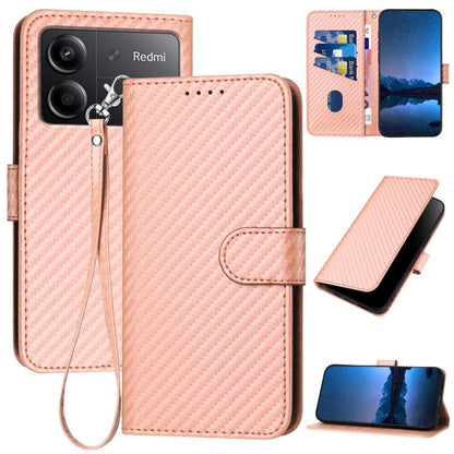 YX0070 Carbon Fiber Buckle Leather Phone Case with Lanyard, For Redmi K80 / Poco F7 Pro, For Redmi Note 14 4G 164.84mm, For Redmi Turbo 4 / Poco X7 Pro, For Redmi Note 14 Pro 4G, For Redmi Note 14 4G 163.25mm, For Redmi Note 14 5G                      ...