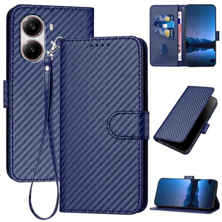 YX0070 Carbon Fiber Buckle Leather Phone Case with Lanyard, For Redmi K80 / Poco F7 Pro, For Redmi Note 14 4G 164.84mm, For Redmi Turbo 4 / Poco X7 Pro, For Redmi Note 14 Pro 4G, For Redmi Note 14 4G 163.25mm, For Redmi Note 14 5G                      ...