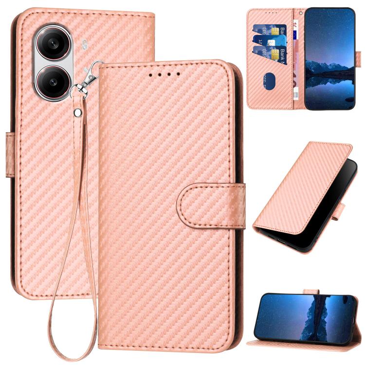 YX0070 Carbon Fiber Buckle Leather Phone Case with Lanyard, For Redmi K80 / Poco F7 Pro, For Redmi Note 14 4G 164.84mm, For Redmi Turbo 4 / Poco X7 Pro, For Redmi Note 14 Pro 4G, For Redmi Note 14 4G 163.25mm, For Redmi Note 14 5G                      ...