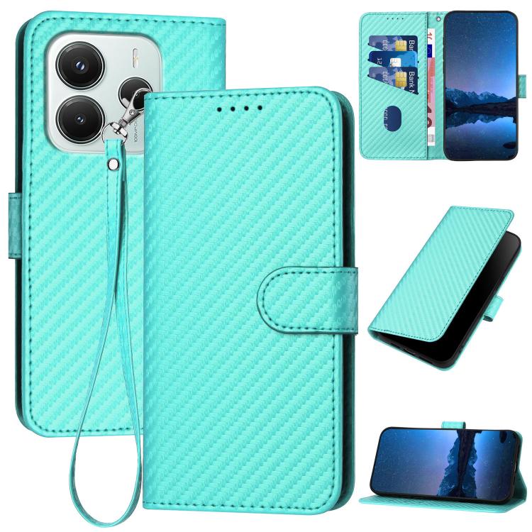 YX0070 Carbon Fiber Buckle Leather Phone Case with Lanyard, For Redmi K80 / Poco F7 Pro, For Redmi Note 14 4G 164.84mm, For Redmi Turbo 4 / Poco X7 Pro, For Redmi Note 14 Pro 4G, For Redmi Note 14 4G 163.25mm, For Redmi Note 14 5G                      ...