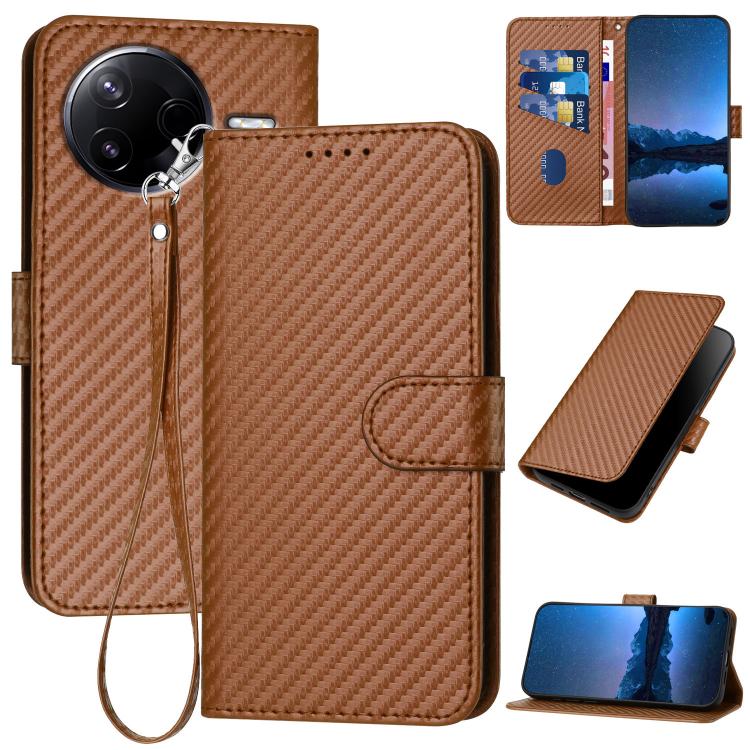 YX0070 Carbon Fiber Buckle Leather Phone Case with Lanyard, For Redmi K80 / Poco F7 Pro, For Redmi Note 14 4G 164.84mm, For Redmi Turbo 4 / Poco X7 Pro, For Redmi Note 14 Pro 4G, For Redmi Note 14 4G 163.25mm, For Redmi Note 14 5G                      ...