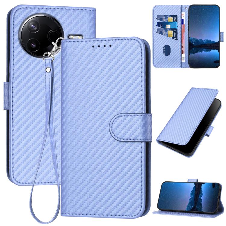 YX0070 Carbon Fiber Buckle Leather Phone Case with Lanyard, For Redmi K80 / Poco F7 Pro, For Redmi Note 14 4G 164.84mm, For Redmi Turbo 4 / Poco X7 Pro, For Redmi Note 14 Pro 4G, For Redmi Note 14 4G 163.25mm, For Redmi Note 14 5G                      ...