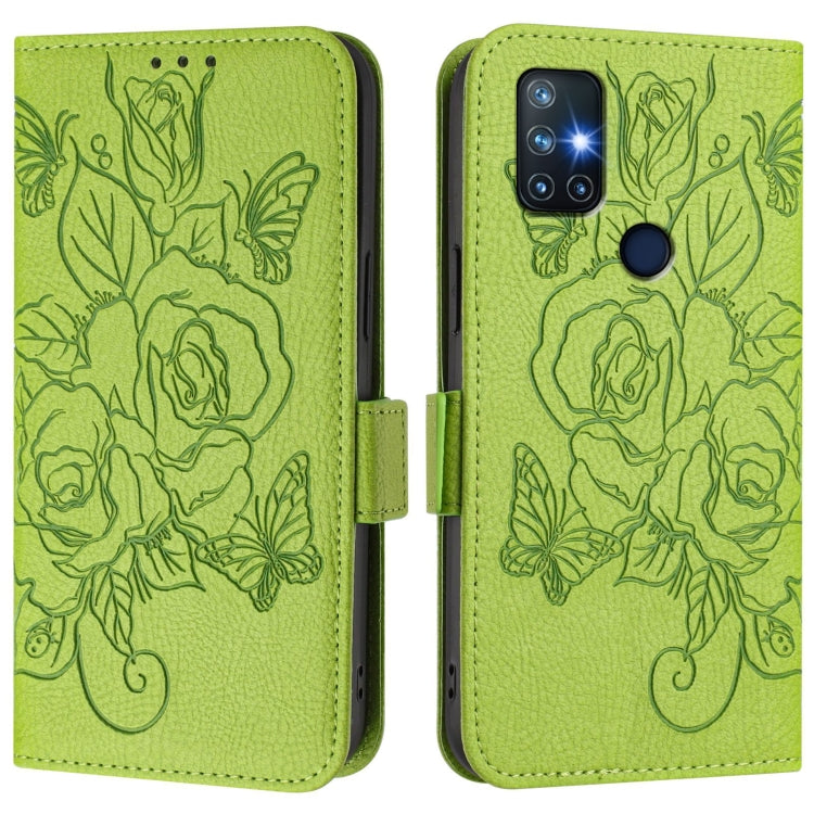 Embossed Rose RFID Anti-theft Leather Phone Case, For OnePlus Nord N10 5G