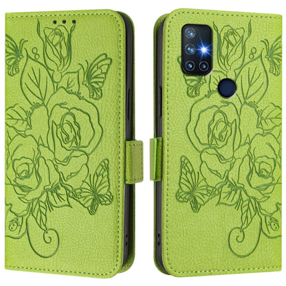 Embossed Rose RFID Anti-theft Leather Phone Case, For OnePlus Nord N10 5G