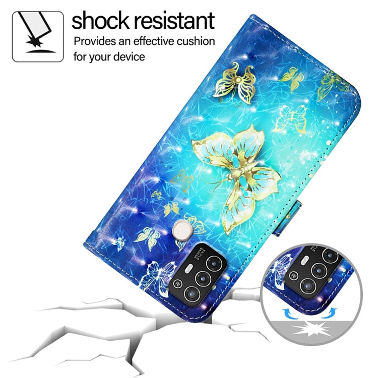 3D Painting Horizontal Flip Leather Phone Case, For ZTE Blade A52