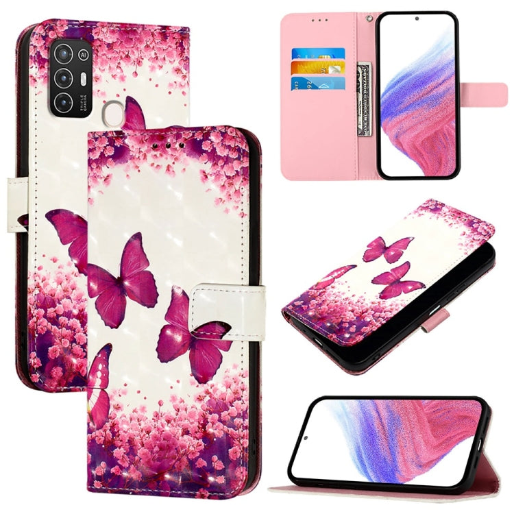 3D Painting Horizontal Flip Leather Phone Case, For ZTE Blade A52