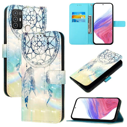 3D Painting Horizontal Flip Leather Phone Case, For ZTE Blade A52