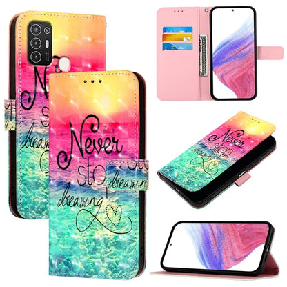 3D Painting Horizontal Flip Leather Phone Case, For ZTE Blade A52