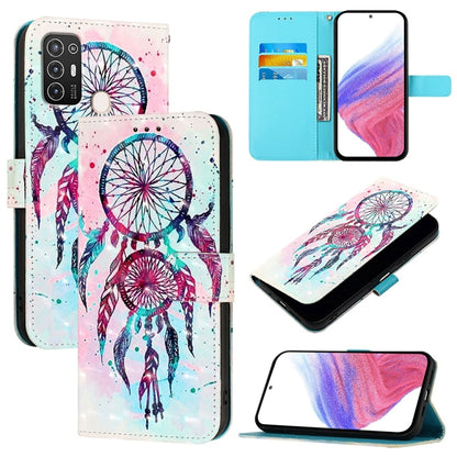 3D Painting Horizontal Flip Leather Phone Case, For ZTE Blade A52
