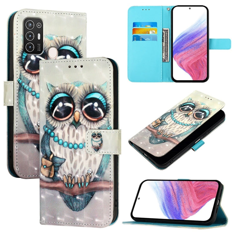 3D Painting Horizontal Flip Leather Phone Case, For ZTE Blade A52
