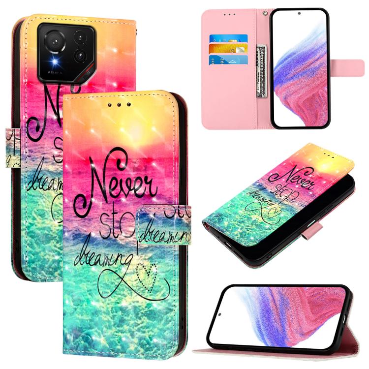 3D Painting Horizontal Flip Leather Phone Case, For Asus ROG Phone 9 / 9 Pro, For Asus Zenfone 11 Ultra, For Asus ROG Phone 8