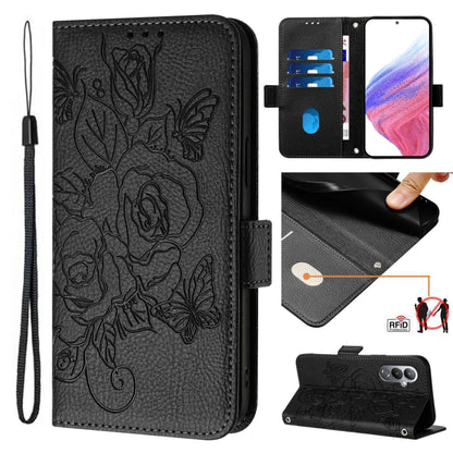 Embossed Rose RFID Anti-theft Leather Phone Case, For Tecno Spark Go 2023 / Pop 7 / Pop 7 Pro, For Tecno Spark 10 5G, For Tecno Spark 10C, For Tecno Spark 10 4G, For Tecno Spark 10 Pro, For Tecno Camon 19 Pro 5G, For Tecno Pova 4 Pro, For Tecno Pova 4 ...