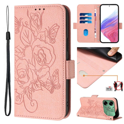 Embossed Rose RFID Anti-theft Leather Phone Case, For Tecno Pova 6 Neo, For Tecno Pova 6 4G, For Tecno Pova 6 5G / 6 Pro, For Tecno Camon 30 Pro 5G, For Tecno Camon 30 5G / 4G, For Tecno Spark 20 Pro+, For Tecno Spark 20 Pro                            ...