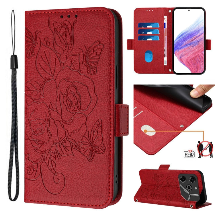 Embossed Rose RFID Anti-theft Leather Phone Case, For Tecno Pova 6 Neo, For Tecno Pova 6 4G, For Tecno Pova 6 5G / 6 Pro, For Tecno Camon 30 Pro 5G, For Tecno Camon 30 5G / 4G, For Tecno Spark 20 Pro+, For Tecno Spark 20 Pro                            ...