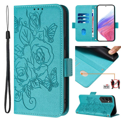 Embossed Rose RFID Anti-theft Leather Phone Case, For Tecno Spark Go 2023 / Pop 7 / Pop 7 Pro, For Tecno Spark 10 5G, For Tecno Spark 10C, For Tecno Spark 10 4G, For Tecno Spark 10 Pro, For Tecno Camon 19 Pro 5G, For Tecno Pova 4 Pro, For Tecno Pova 4 ...