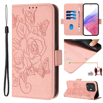 Embossed Rose RFID Anti-theft Leather Phone Case, For Tecno Spark Go 2023 / Pop 7 / Pop 7 Pro, For Tecno Spark 10 5G, For Tecno Spark 10C, For Tecno Spark 10 4G, For Tecno Spark 10 Pro, For Tecno Camon 19 Pro 5G, For Tecno Pova 4 Pro, For Tecno Pova 4 ...