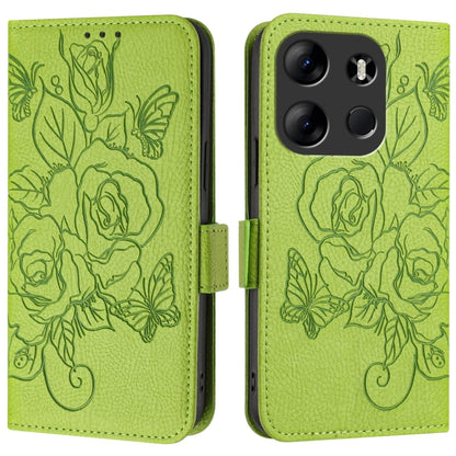 Embossed Rose RFID Anti-theft Leather Phone Case, For Tecno Spark Go 2023 / Pop 7 / Pop 7 Pro, For Tecno Spark 10 5G, For Tecno Spark 10C, For Tecno Spark 10 4G, For Tecno Spark 10 Pro, For Tecno Camon 19 Pro 5G, For Tecno Pova 4 Pro, For Tecno Pova 4 ...