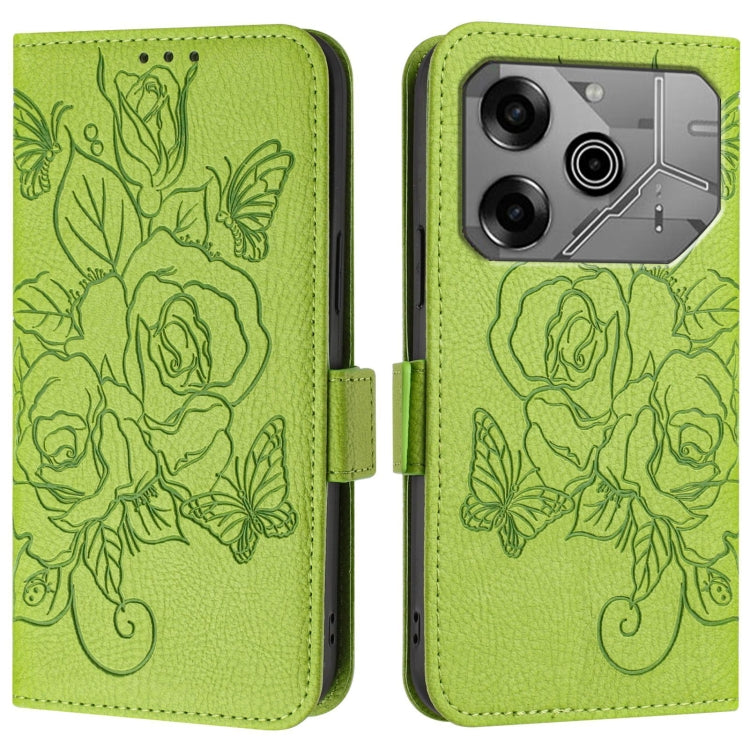 Embossed Rose RFID Anti-theft Leather Phone Case, For Tecno Pova 6 Neo, For Tecno Pova 6 4G, For Tecno Pova 6 5G / 6 Pro, For Tecno Camon 30 Pro 5G, For Tecno Camon 30 5G / 4G, For Tecno Spark 20 Pro+, For Tecno Spark 20 Pro                            ...