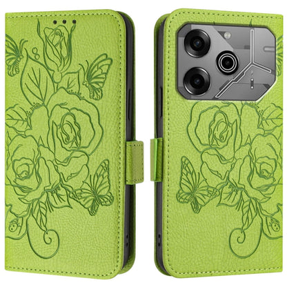 Embossed Rose RFID Anti-theft Leather Phone Case, For Tecno Pova 6 Neo, For Tecno Pova 6 4G, For Tecno Pova 6 5G / 6 Pro, For Tecno Camon 30 Pro 5G, For Tecno Camon 30 5G / 4G, For Tecno Spark 20 Pro+, For Tecno Spark 20 Pro                            ...