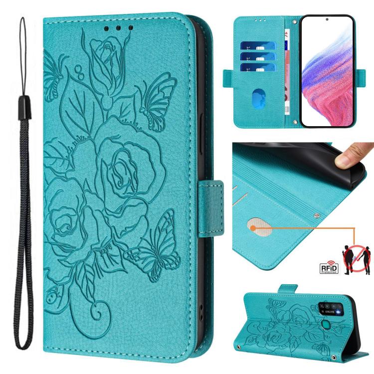 Embossed Rose RFID Anti-theft Leather Phone Case, For Tecno Spark Go 2023 / Pop 7 / Pop 7 Pro, For Tecno Spark 10 5G, For Tecno Spark 10C, For Tecno Spark 10 4G, For Tecno Spark 10 Pro, For Tecno Camon 19 Pro 5G, For Tecno Pova 4 Pro, For Tecno Pova 4 ...