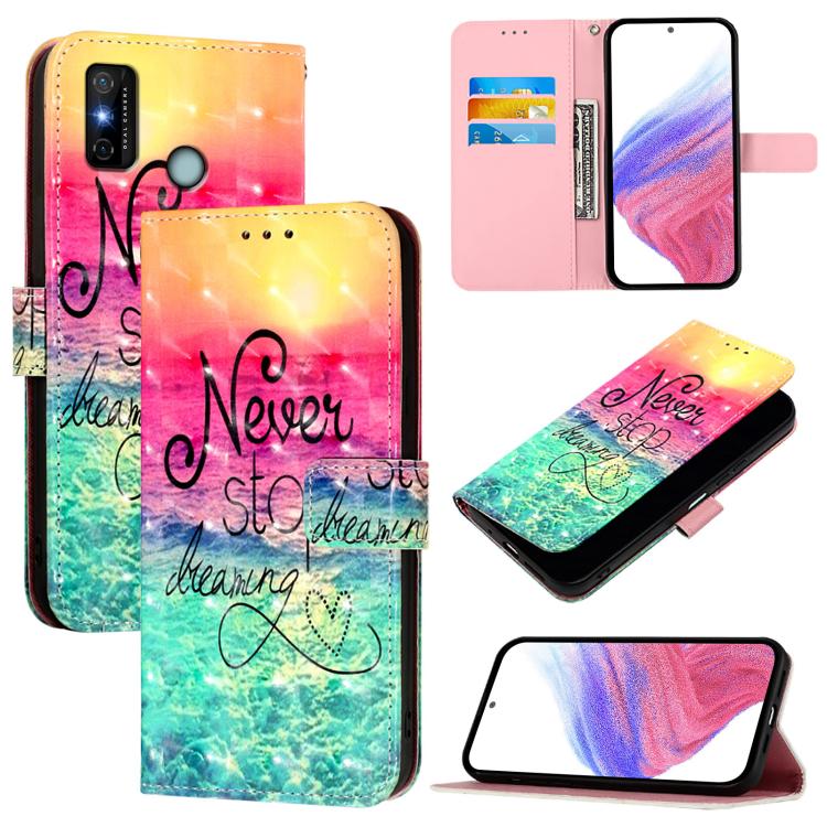 3D Painting Horizontal Flip Leather Phone Case, For Tecno Camon 19, For Tecno Camon 19 Neo, For Tecno Spark 6 Go