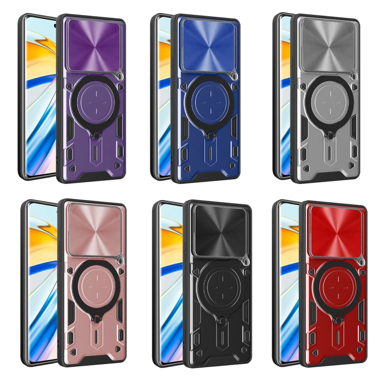 CD Texture Sliding Camshield Magnetic Holder Phone Case, For Xiaomi Poco F6 Pro, For Xiaomi Poco X4 GT