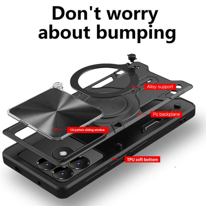 CD Texture Sliding Camshield Magnetic Holder Phone Case, For Xiaomi Poco F6 Pro, For Xiaomi Poco X4 GT