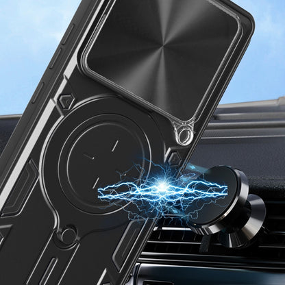 CD Texture Sliding Camshield Magnetic Holder Phone Case, For Xiaomi Poco F6 Pro, For Xiaomi Poco X4 GT