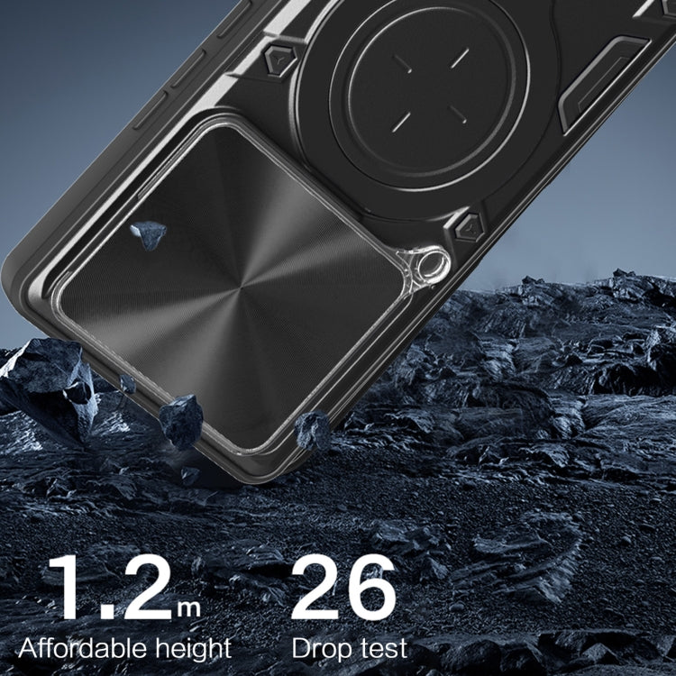 CD Texture Sliding Camshield Magnetic Holder Phone Case, For Xiaomi Poco F6 Pro, For Xiaomi Poco X4 GT