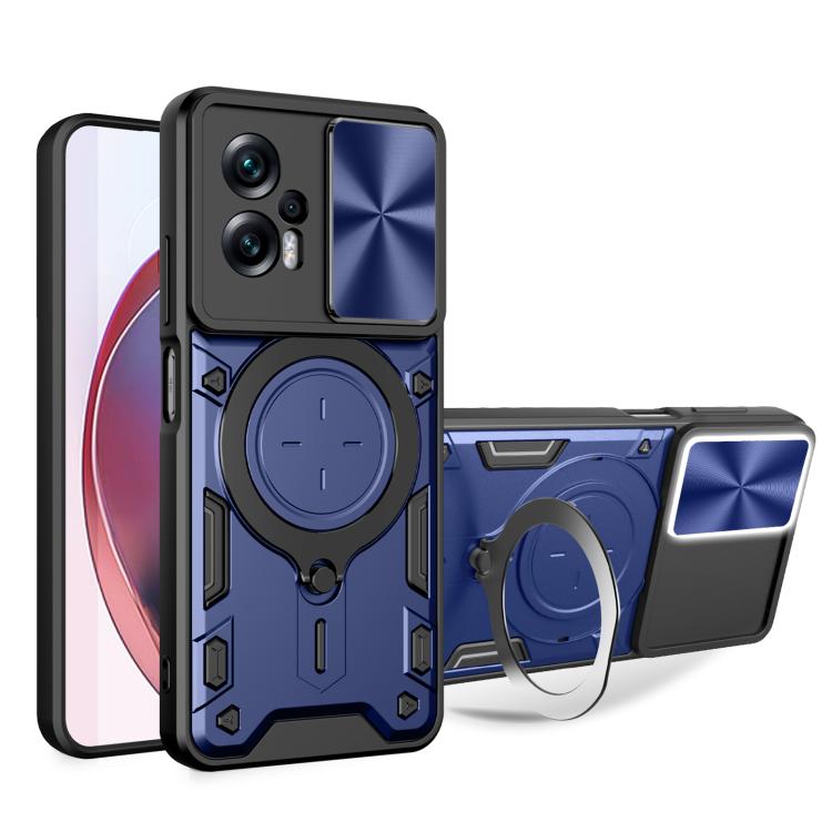 CD Texture Sliding Camshield Magnetic Holder Phone Case, For Xiaomi Poco F6 Pro, For Xiaomi Poco X4 GT