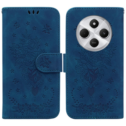 Butterfly Rose Embossed Leather Phone Case, For Redmi 14C 4G, For Redmi 13 4G, For Redmi K70 / K70 Pro