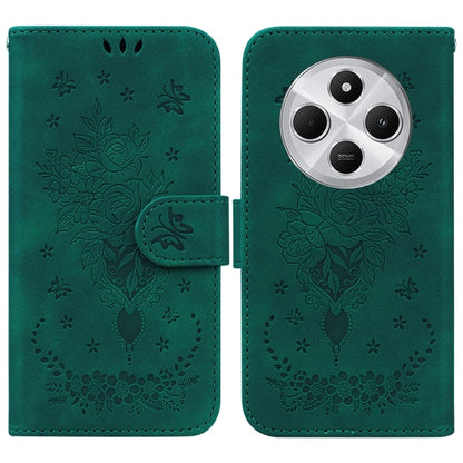 Butterfly Rose Embossed Leather Phone Case, For Redmi 14C 4G, For Redmi 13 4G, For Redmi K70 / K70 Pro