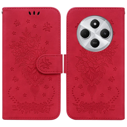 Butterfly Rose Embossed Leather Phone Case, For Redmi 14C 4G, For Redmi 13 4G, For Redmi K70 / K70 Pro