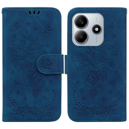 Butterfly Rose Embossed Leather Phone Case, For Redmi A7 Pro 4G / 5G 171mm / Poco C85x 5G, For Redmi Turbo 5 Max 5G / Poco X8 Pro Max 5G, For Redmi Turbo 5 5G / Poco X8 Pro 5G, For Redmi Note 15 Pro+ 5G 163.3mm / Poco M8 Pro 5G                         ...