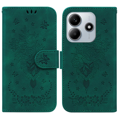 Butterfly Rose Embossed Leather Phone Case, For Redmi A7 Pro 4G / 5G 171mm / Poco C85x 5G, For Redmi Turbo 5 Max 5G / Poco X8 Pro Max 5G, For Redmi Turbo 5 5G / Poco X8 Pro 5G, For Redmi Note 15 Pro+ 5G 163.3mm / Poco M8 Pro 5G                         ...