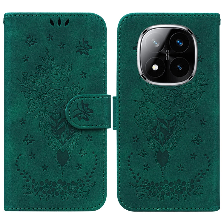 Butterfly Rose Embossed Leather Phone Case, For Redmi A7 Pro 4G / 5G 171mm / Poco C85x 5G, For Redmi Turbo 5 Max 5G / Poco X8 Pro Max 5G, For Redmi Turbo 5 5G / Poco X8 Pro 5G, For Redmi Note 15 Pro+ 5G 163.3mm / Poco M8 Pro 5G                         ...