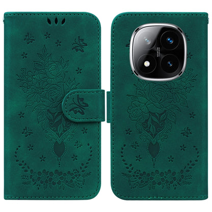 Butterfly Rose Embossed Leather Phone Case, For Redmi A7 Pro 4G / 5G 171mm / Poco C85x 5G, For Redmi Turbo 5 Max 5G / Poco X8 Pro Max 5G, For Redmi Turbo 5 5G / Poco X8 Pro 5G, For Redmi Note 15 Pro+ 5G 163.3mm / Poco M8 Pro 5G                         ...