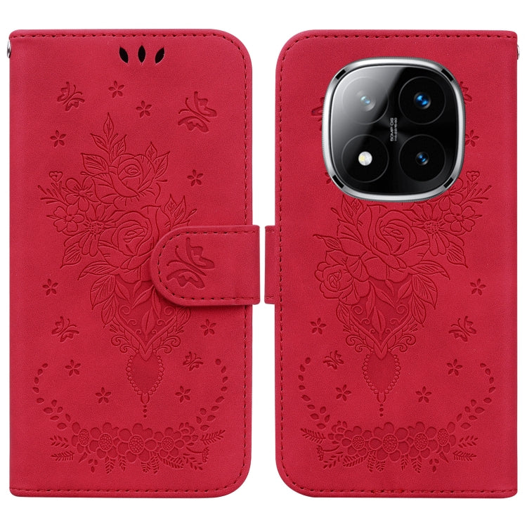 Butterfly Rose Embossed Leather Phone Case, For Redmi A7 Pro 4G / 5G 171mm / Poco C85x 5G, For Redmi Turbo 5 Max 5G / Poco X8 Pro Max 5G, For Redmi Turbo 5 5G / Poco X8 Pro 5G, For Redmi Note 15 Pro+ 5G 163.3mm / Poco M8 Pro 5G                         ...