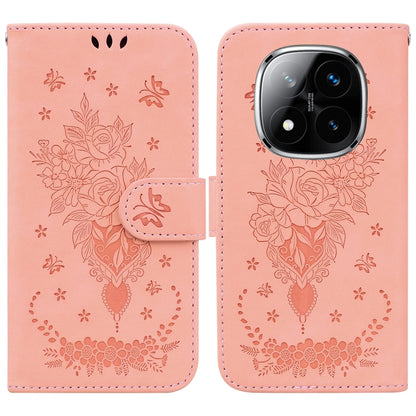 Butterfly Rose Embossed Leather Phone Case, For Redmi A7 Pro 4G / 5G 171mm / Poco C85x 5G, For Redmi Turbo 5 Max 5G / Poco X8 Pro Max 5G, For Redmi Turbo 5 5G / Poco X8 Pro 5G, For Redmi Note 15 Pro+ 5G 163.3mm / Poco M8 Pro 5G                         ...
