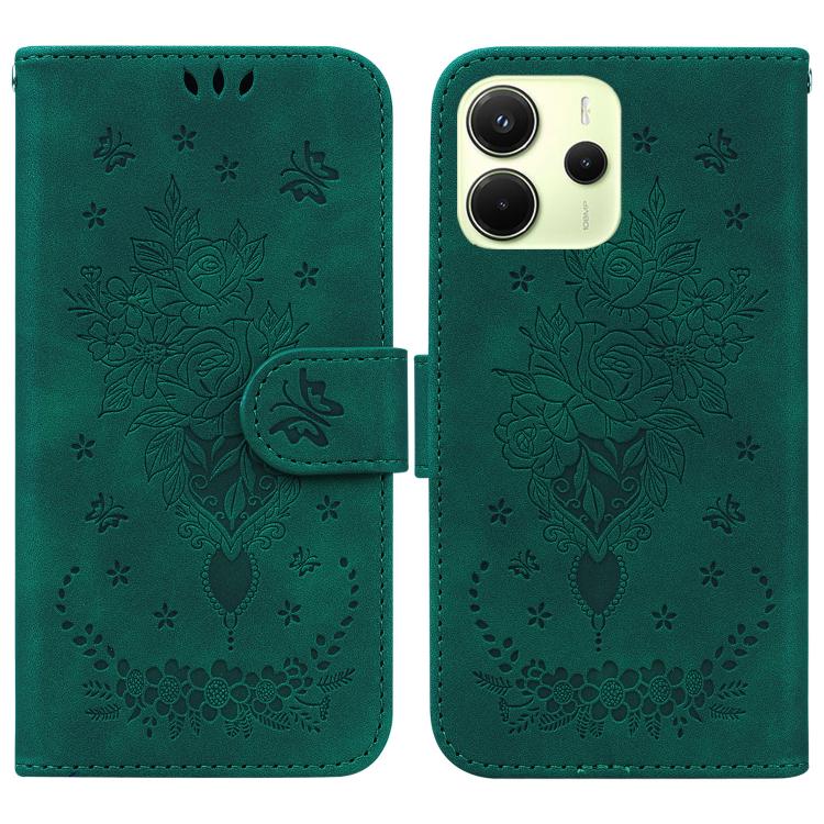 Butterfly Rose Embossed Leather Phone Case, For Redmi A7 Pro 4G / 5G 171mm / Poco C85x 5G, For Redmi Turbo 5 Max 5G / Poco X8 Pro Max 5G, For Redmi Turbo 5 5G / Poco X8 Pro 5G, For Redmi Note 15 Pro+ 5G 163.3mm / Poco M8 Pro 5G                         ...