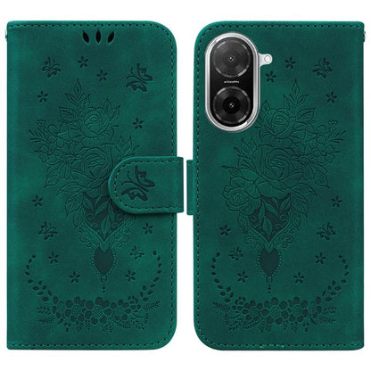 Butterfly Rose Embossed Leather Phone Case, For Redmi A7 Pro 4G / 5G 171mm / Poco C85x 5G, For Redmi Turbo 5 Max 5G / Poco X8 Pro Max 5G, For Redmi Turbo 5 5G / Poco X8 Pro 5G, For Redmi Note 15 Pro+ 5G 163.3mm / Poco M8 Pro 5G                         ...