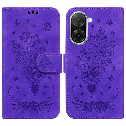 Butterfly Rose Embossed Leather Phone Case, For Redmi A7 Pro 4G / 5G 171mm / Poco C85x 5G, For Redmi Turbo 5 Max 5G / Poco X8 Pro Max 5G, For Redmi Turbo 5 5G / Poco X8 Pro 5G, For Redmi Note 15 Pro+ 5G 163.3mm / Poco M8 Pro 5G                         ...