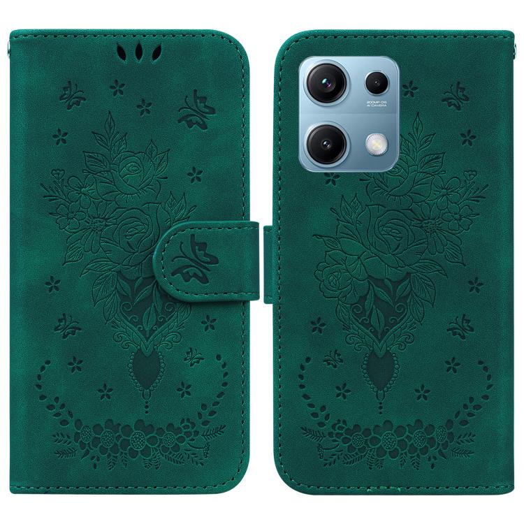 Butterfly Rose Embossed Leather Phone Case, For Redmi A7 Pro 4G / 5G 171mm / Poco C85x 5G, For Redmi Turbo 5 Max 5G / Poco X8 Pro Max 5G, For Redmi Turbo 5 5G / Poco X8 Pro 5G, For Redmi Note 15 Pro+ 5G 163.3mm / Poco M8 Pro 5G                         ...