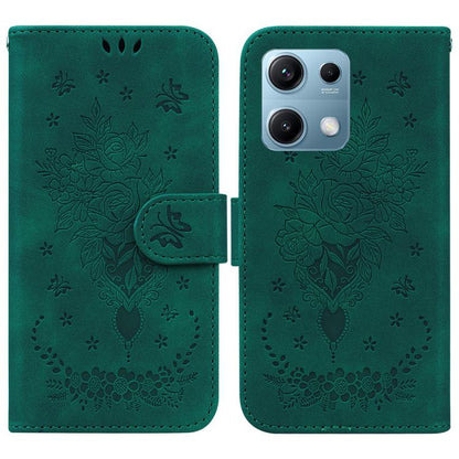 Butterfly Rose Embossed Leather Phone Case, For Redmi A7 Pro 4G / 5G 171mm / Poco C85x 5G, For Redmi Turbo 5 Max 5G / Poco X8 Pro Max 5G, For Redmi Turbo 5 5G / Poco X8 Pro 5G, For Redmi Note 15 Pro+ 5G 163.3mm / Poco M8 Pro 5G                         ...